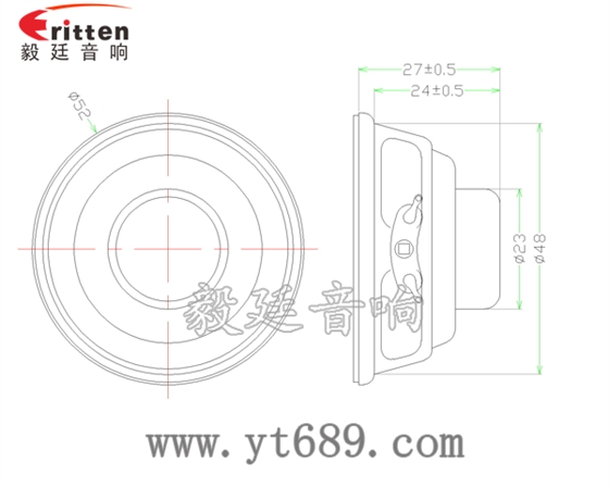 52mm16芯5瓦全频喇叭成品图 3瓦40mm外磁全频喇叭成品图
