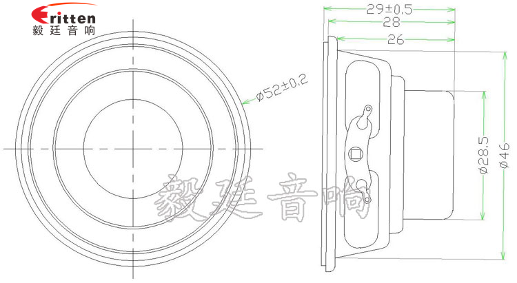 52mm4Ω8W蓝牙音箱喇叭成品图 高品质52mm8w全频内磁喇叭成品图